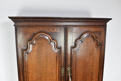 Lot 1334 - Early 18th century oak bureau bookcase