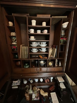 Lot 1334 - Early 18th century oak bureau bookcase