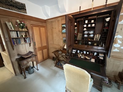 Lot 1334 - Early 18th century oak bureau bookcase