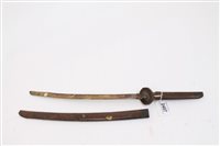 Lot 2487 - Miniature child's Japanese katana with brass...