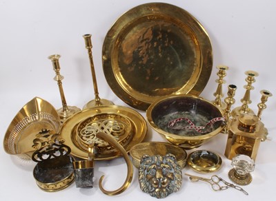 Lot 1346 - Collection of antique brass