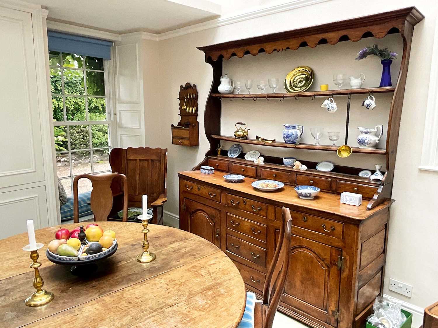 Lot 1357 - Rare 18th century fruitwood high dresser