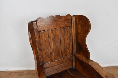 Lot 1157 - 18th century oak and pine lambing chair