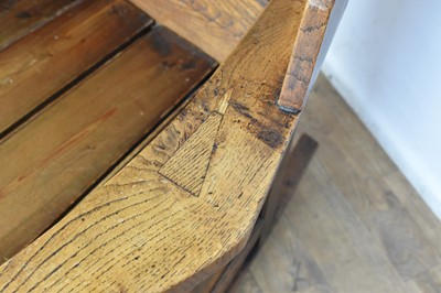 Lot 1157 - 18th century oak and pine lambing chair