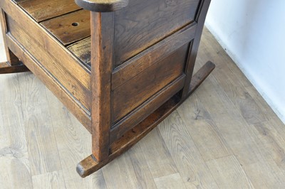 Lot 1157 - 18th century oak and pine lambing chair