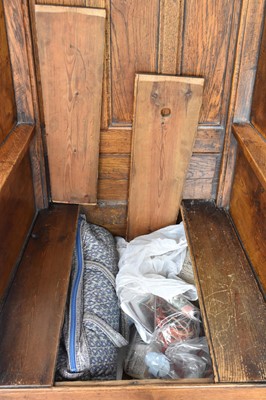 Lot 1157 - 18th century oak and pine lambing chair