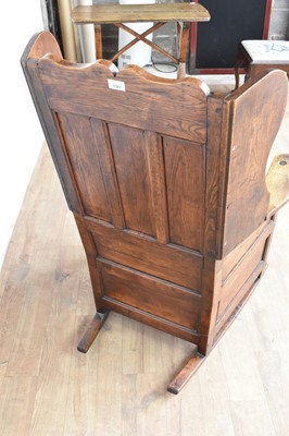 Lot 1157 - 18th century oak and pine lambing chair