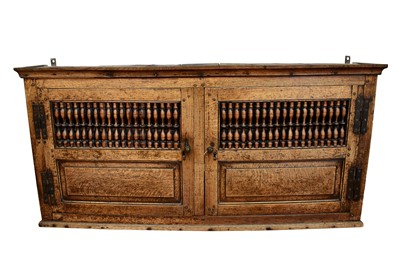 Lot 1369 - 18th century oak hanging dole cupboard