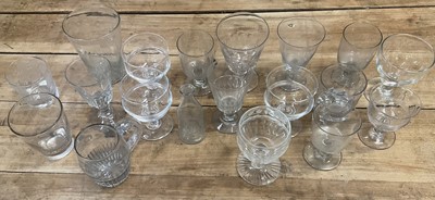 Lot 1371 - Large collection of predominantly 19th century glassware, glasses, decanters, jugs etc