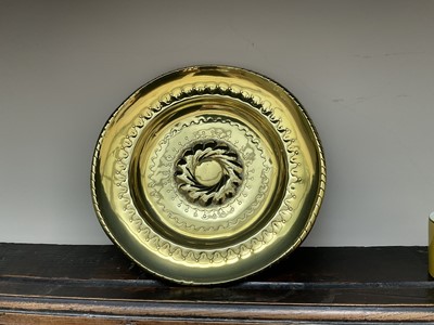 Lot 1374 - Small size 16th / 17th century brass alms dish