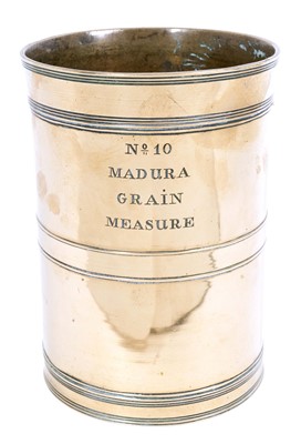 Lot 1393 - 19th century brass No. 10 Madura grain measure