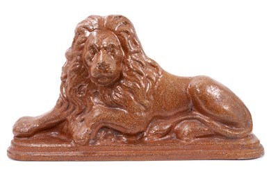 Lot 1396 - Large 19th century Staffordshire salt glazed lion