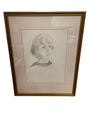 Lot 385 - Glyn Morgan (1926-2015) pencil drawing, portrait of a lady, in glazed frame  
Provenance: The Glyn Morgan Studio Sale, Reeman Dansie