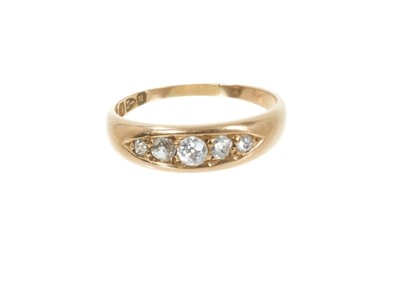 Lot 393 - Victorian gold and diamond ring, Chester 1895