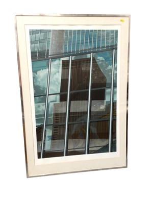 Lot 342 - Brendan Neiland (British b. 1941) lithograph print- Cityscape, 70/125, signed and dated 1981, in glazed frame measuring 65.5cm x 95.5cm overall