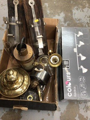 Lot 91 - Group of lamps, ceiling light, etc
