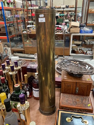 Lot 431 - Large brass shell case stick stand