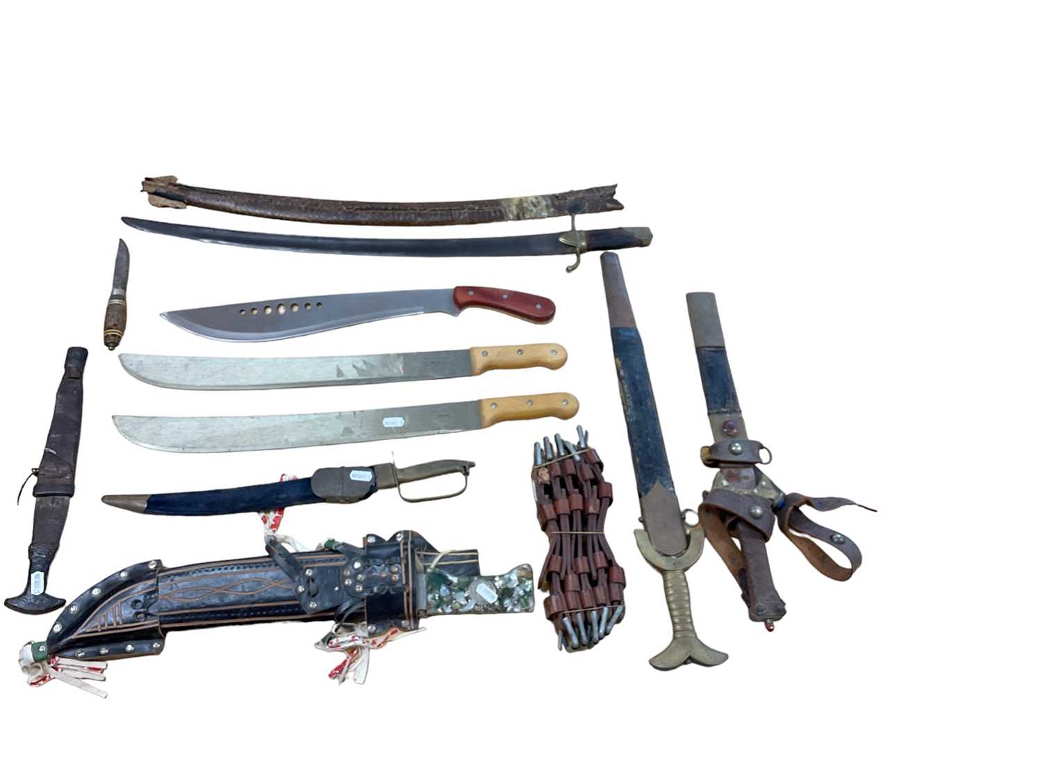 Lot 905 Lot old theatrical Roman swords , machetes