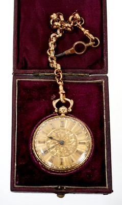 Lot 424 - William IV 18ct gold pocket watch, 1834