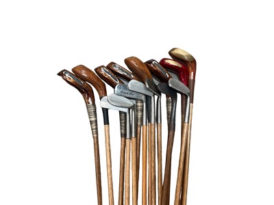 Lot 256 - Collection of Scottish handmade hickory shafted golf clubs