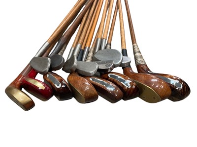 Lot 256 - Collection of Scottish handmade hickory shafted golf clubs