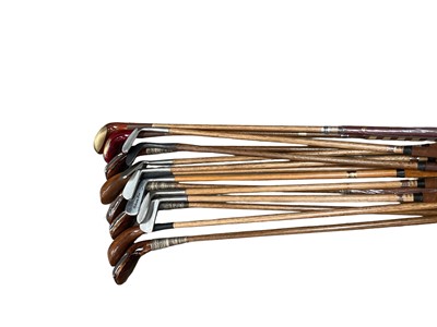 Lot 256 - Collection of Scottish handmade hickory shafted golf clubs