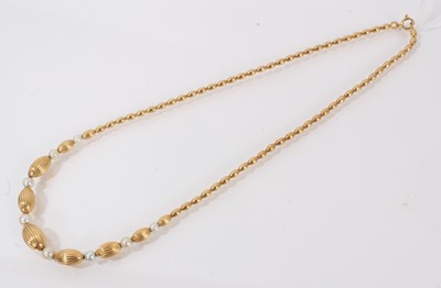 Lot 367 - 18ct gold and pearl necklace