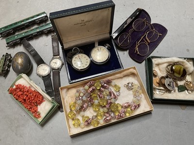 Lot 1033 - Collection of watches, jewellery, gold rimmed spectacles etc