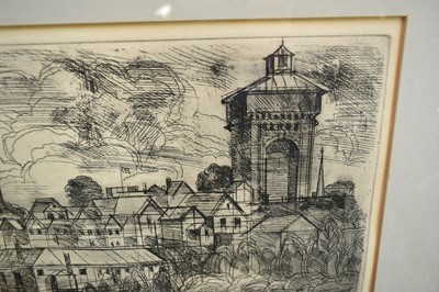 Lot 859 - Henry Collins (1910-1994) signed artist's proof etching - Colchester from the west, signed, inscribed and dated 1978 in pencil, 40cm x 51cm, in glazed frame