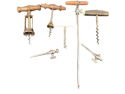 Lot 110 - Selection of vintage corkscrews and champagne taps