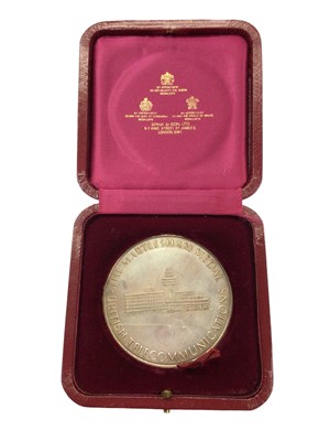 Lot 1048 - Silver medallion- British Telecommunications The Martlesham Medal, dated 1988, in fitted leather case