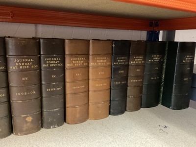 Lot 701 - Bombay Natural History Society. The Journal ..., vols. 1 (1886) - 51 (1951) bound in half calf and cloth (52 volumes)