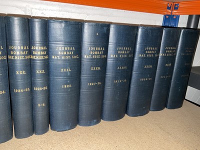 Lot 701 - Bombay Natural History Society. The Journal ..., vols. 1 (1886) - 51 (1951) bound in half calf and cloth (52 volumes)