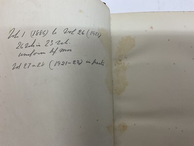 Lot 701 - Bombay Natural History Society. The Journal ..., vols. 1 (1886) - 51 (1951) bound in half calf and cloth (52 volumes)