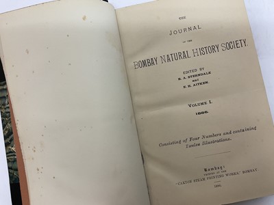 Lot 701 - Bombay Natural History Society. The Journal ..., vols. 1 (1886) - 51 (1951) bound in half calf and cloth (52 volumes)