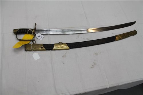 Lot 2515 - French Cavalry sabre with brass hilt,...