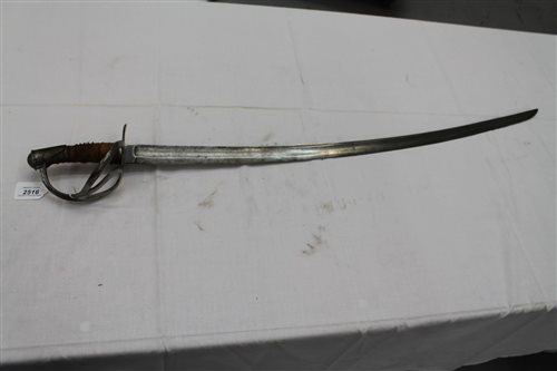 Lot 2516 - American Cavalry sabre, steel hilt with wire...