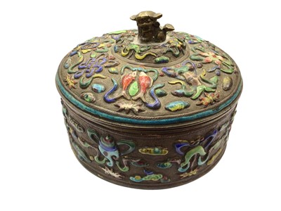 Lot 381 - Chinese circular enamelled pot and cover