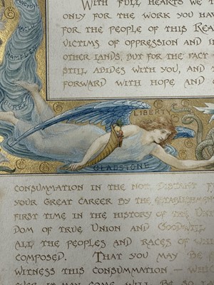 Lot 1374 - Manner of Walter Crane (1845-1915) watercolour and gilt illumination