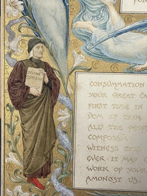 Lot 1374 - Manner of Walter Crane (1845-1915) watercolour and gilt illumination