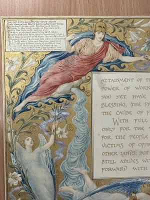 Lot 1374 - Manner of Walter Crane (1845-1915) watercolour and gilt illumination