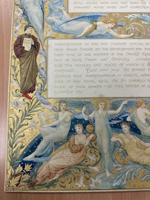 Lot 1374 - Manner of Walter Crane (1845-1915) watercolour and gilt illumination