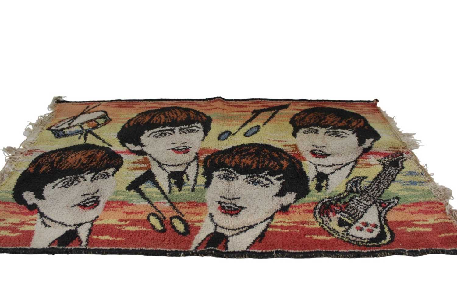 Lot 2436 - Original 1960's rug depicting The Beatles