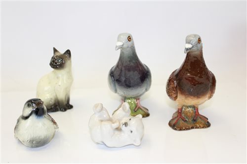 Lot 2134 - Two Beswick pigeons, model no. 1383, Royal...