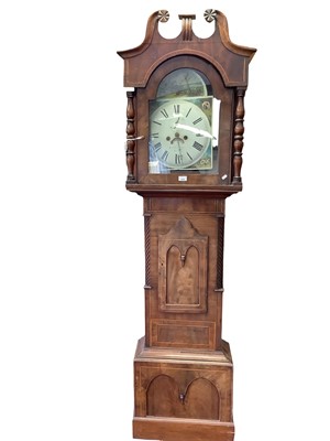 Lot 511 - 19th century 8 day Longcase clock with painted enamel dial by Lotherington of Hull, in mahogany case.