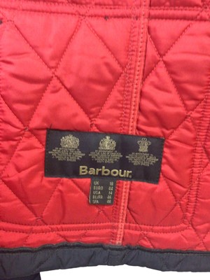 Lot 2071 - Women's Barbour Wootton quilt jacket ,size 18, Moncler navy mac, Fachs Schmitt new with tags navy mac,size 18 and navy trench cost style mac, size 14.