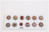 Lot 2534 - Carsd mounted with twelve various Fire Service...