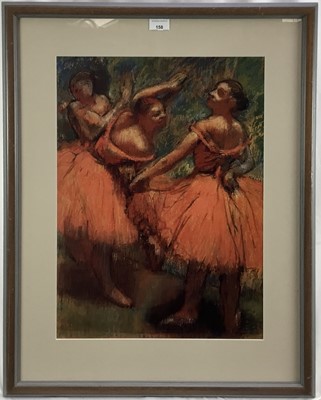 Lot 158 - 20th century fine art decorative print, dancers by Degas. Framed. Overall including frame 79x59.5cm