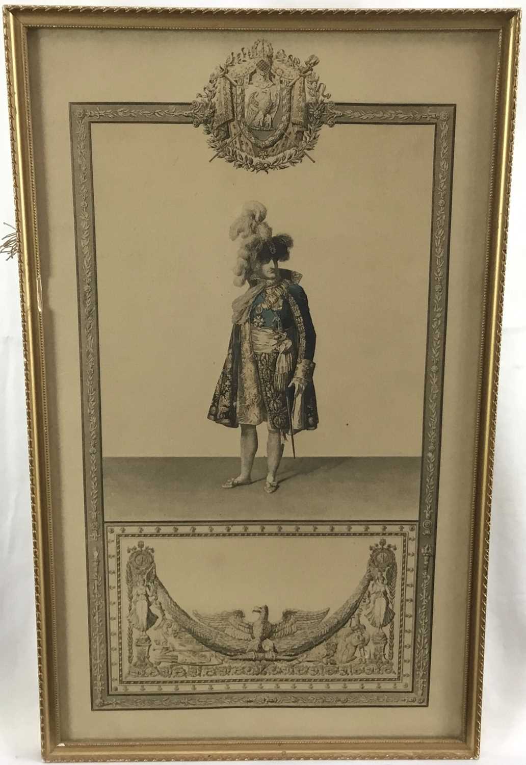 Lot 80 - Napoleon Bonaparte and Josephine De Beauharnais, pair of coloured engravings. Framed. 35x21cm