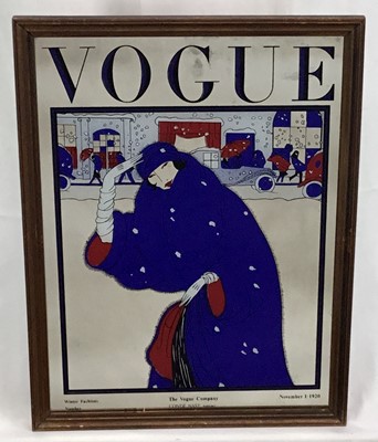 Lot 97 - Vintage Vogue advertising fashion mirror, published by Condé Nast, 1920. 37x26.5cm